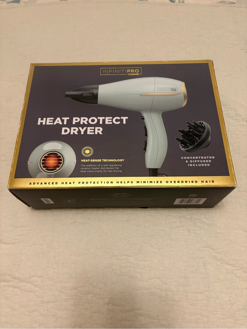 INFINITIPRO by Conair Hair Dryer Packaging - Black & Gold